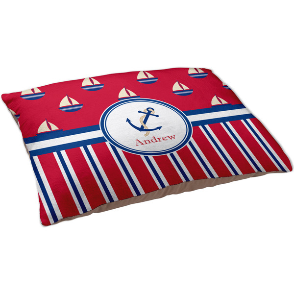 Sail Boats & Stripes Dog Bed - Large