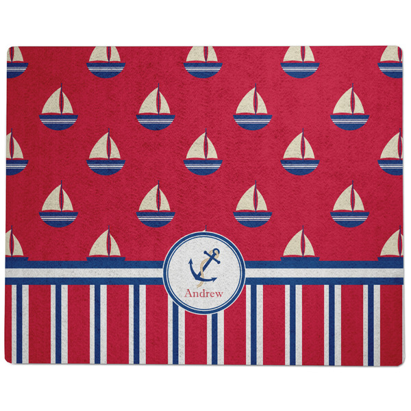 Sail Boats & Stripes Dog Food Mat - Large without Bowls