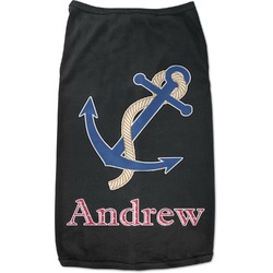 Sail Boats & Stripes Black Pet Shirt (Personalized)