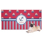 Sail Boats & Stripes Dog Towel (Personalized)