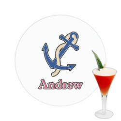 Sail Boats & Stripes Printed Drink Topper -  2.5" (Personalized)