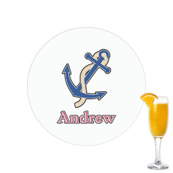 Sail Boats & Stripes Printed Drink Topper - 2.15" (Personalized)