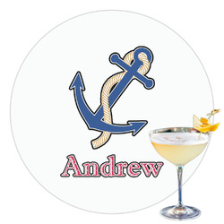 Sail Boats & Stripes Printed Drink Topper - 3.5" (Personalized)