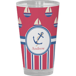 Sail Boats & Stripes Pint Glass - Full Color (Personalized)