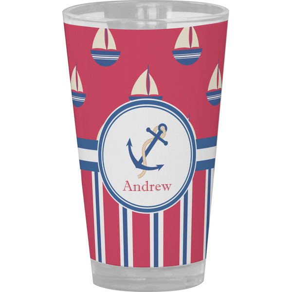 Custom Sail Boats & Stripes Pint Glass - Full Color (Personalized)