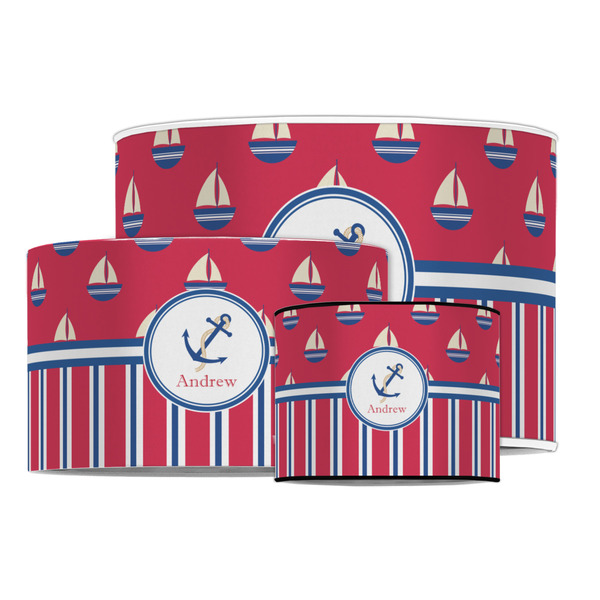 Sail Boats & Stripes Drum Lampshades - MAIN