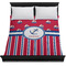 Sail Boats & Stripes Duvet Cover - Queen - On Bed - No Prop