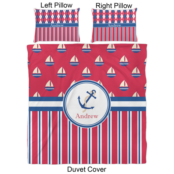 Sail Boats & Stripes Duvet Cover Set - Queen - Approval