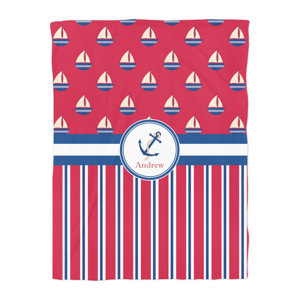 Sail Boats & Stripes Duvet Cover - Twin - Front