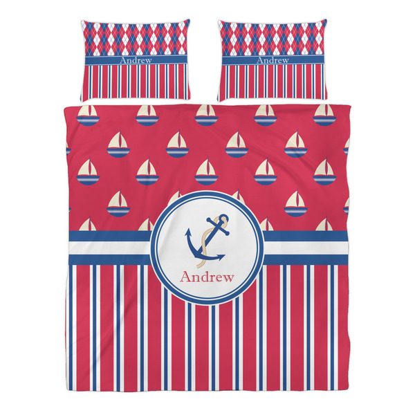 Sail Boats & Stripes Duvet cover Set - Queen - Alt Approval