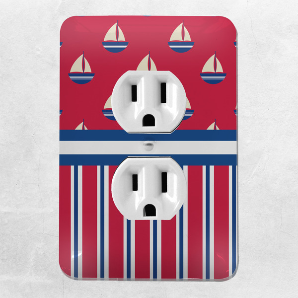Sail Boats & Stripes Electric Outlet Plate - LIFESTYLE