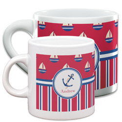 Sail Boats & Stripes Espresso Cup (Personalized)