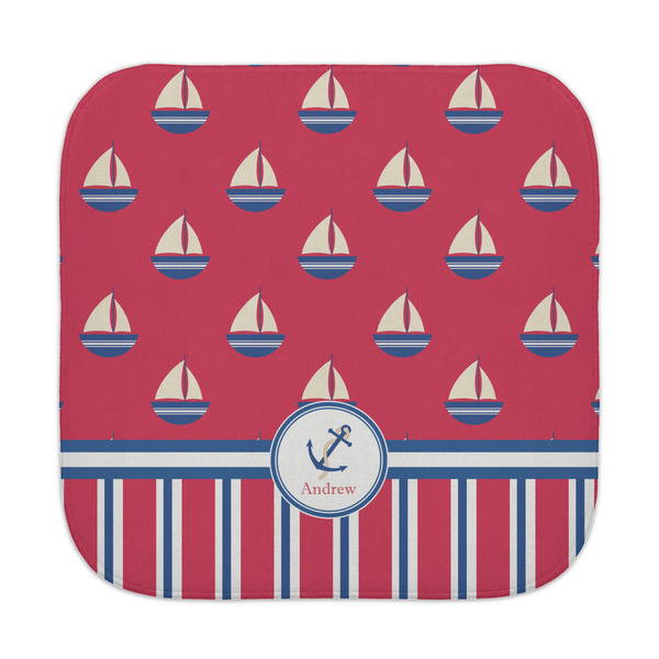 Custom Sail Boats & Stripes Face Towel (Personalized)