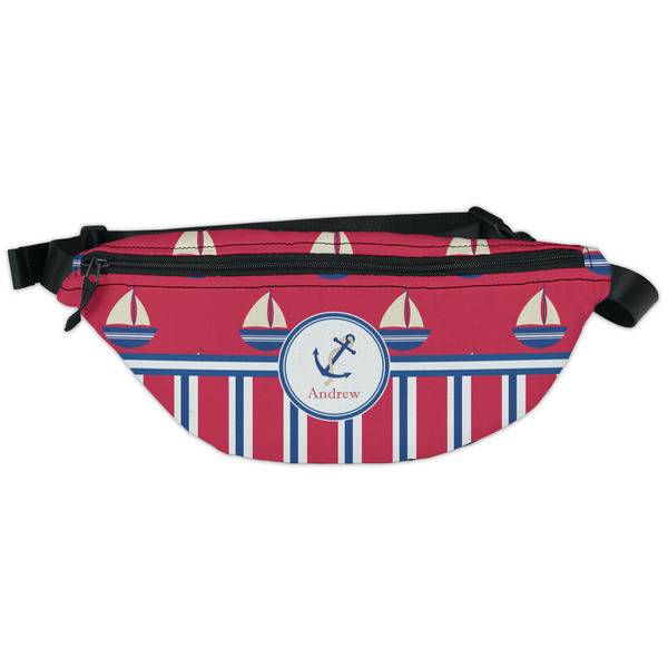 Custom Sail Boats & Stripes Fanny Pack - Classic Style (Personalized)