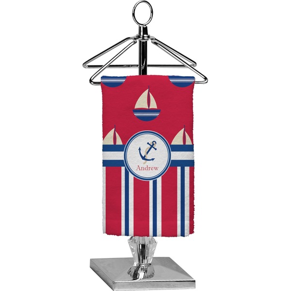 Custom Sail Boats & Stripes Finger Tip Towel - Full Print (Personalized)