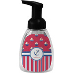 Sail Boats & Stripes Foam Soap Bottle - Black (Personalized)