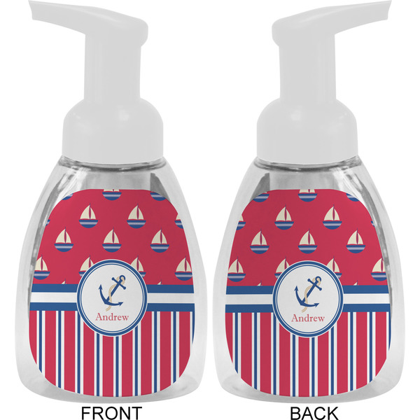 Sail Boats & Stripes Foam Soap Bottle Approval - White