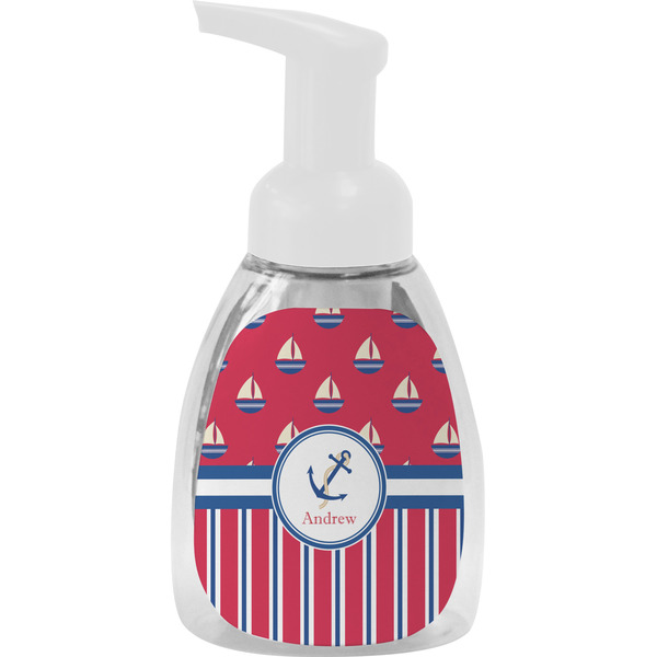 Custom Sail Boats & Stripes Foam Soap Bottle (Personalized)