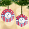 Sail Boats & Stripes Frosted Glass Ornament - MAIN PARENT