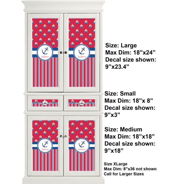 Sail Boats & Stripes Full Cabinet (Show Sizes)
