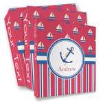 Sail Boats & Stripes 3 Ring Binder - Full Wrap (Personalized)