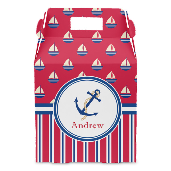 Sail Boats & Stripes Gable Favor Box - Front