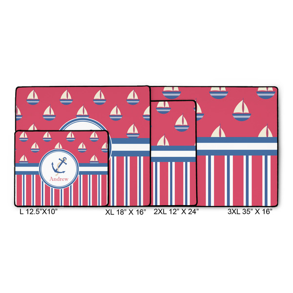 Sail Boats & Stripes Gaming Mats - SIZE CHART