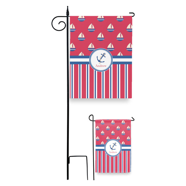 Sail Boats & Stripes Garden Flag - PARENT/MAIN