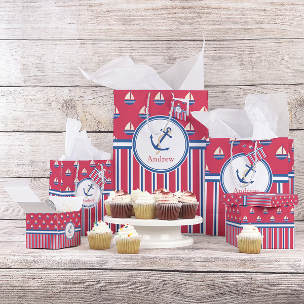 Sail Boats & Stripes Gift Bags - In Context