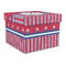 Sail Boats & Stripes Gift Boxes with Lid - Canvas Wrapped - Large - Front/Main