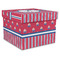 Sail Boats & Stripes Gift Boxes with Lid - Canvas Wrapped - X-Large - Front/Main