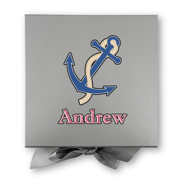 Sail Boats & Stripes Gift Boxes with Magnetic Lid - Silver - Approval