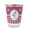 Sail Boats & Stripes Glass Shot Glass - 1.5 oz - with Gold Rim - Single (Personalized)