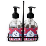 Sail Boats & Stripes Glass Soap & Lotion Bottle Set (Personalized)