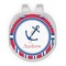 Sail Boats & Stripes Golf Ball Marker - Hat Clip - Silver