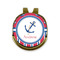 Sail Boats & Stripes Golf Ball Marker - Hat Clip - Gold