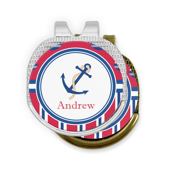 Sail Boats & Stripes Golf Ball Marker Hat Clip - PARENT/MAIN