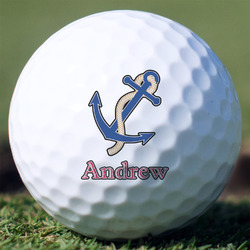 Sail Boats & Stripes Golf Balls - Non-Branded - Set of 3 (Personalized)