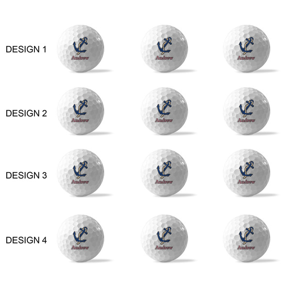 Sail Boats & Stripes Golf Balls - Generic - Set of 12 - APPROVAL