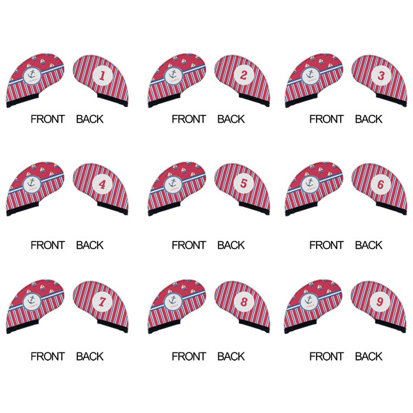 Sail Boats & Stripes Golf Club Covers - APPROVAL (set of 9)