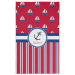 Sail Boats & Stripes Golf Towel - Poly-Cotton Blend w/ Name or Text