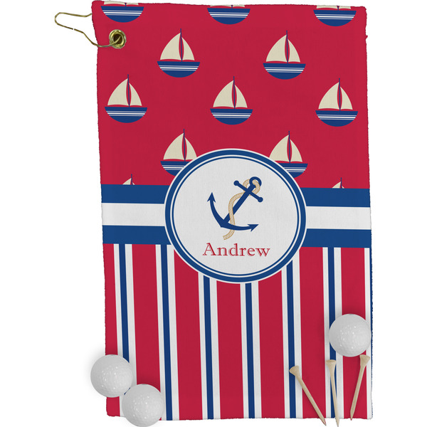 Sail Boats & Stripes Golf Towel (Personalized)