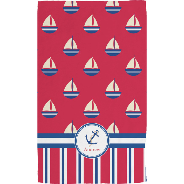 Sail Boats & Stripes Hand Towel (Personalized)
