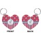Sail Boats & Stripes Heart Keychain (Front + Back)