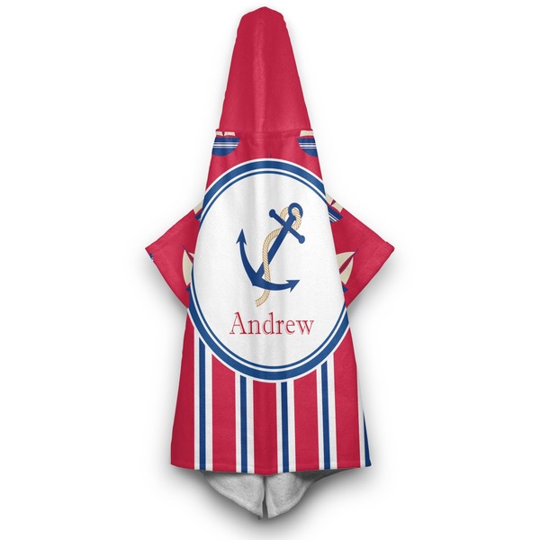 Sail Boats & Stripes Hooded Towel - Hanging