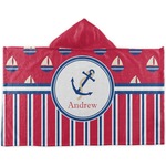 Sail Boats & Stripes Kids Hooded Towel (Personalized)