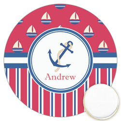 Sail Boats & Stripes Printed Cookie Topper - 3.25" (Personalized)