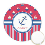Sail Boats & Stripes Printed Cookie Topper - Round (Personalized)