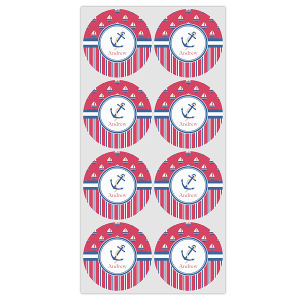 Sail Boats & Stripes Icing Circle - Medium - Set of 8