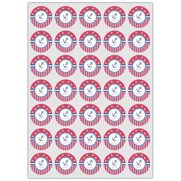 Sail Boats & Stripes Icing Circle - XSmall - Set of 35